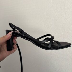 TOP Moda Black Strappy Heels